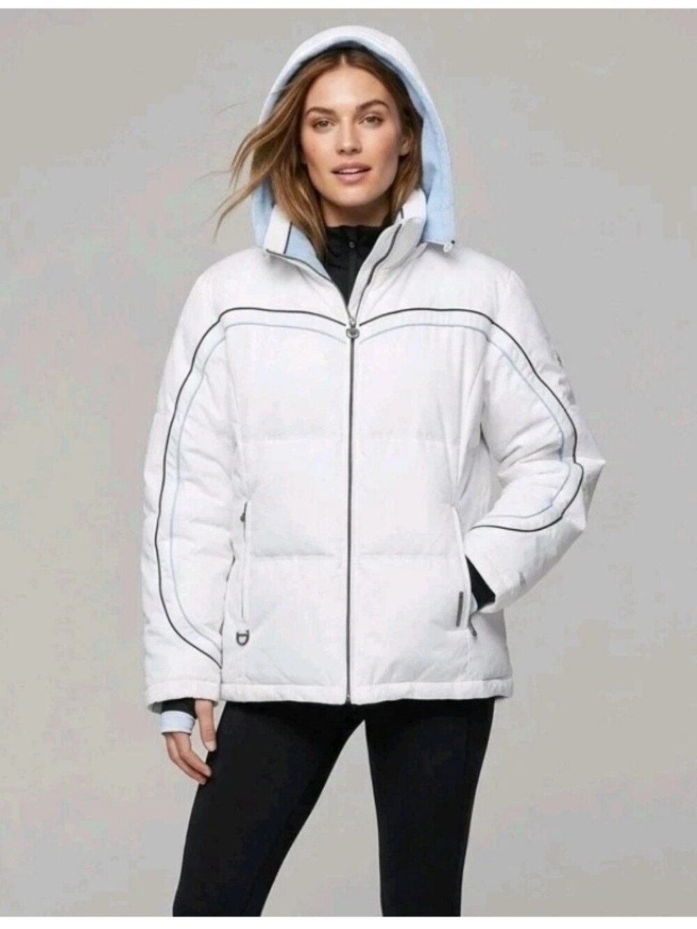 Zero Xposur Winter Puffer Coat Ski Jacket White Blue Element Activewear XL